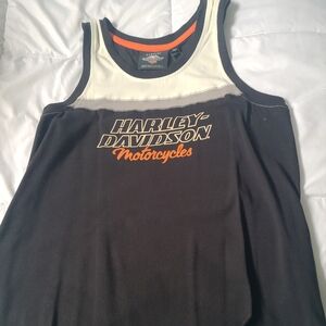 Women's Small Harley-Davidson Black and Cream Tank Top